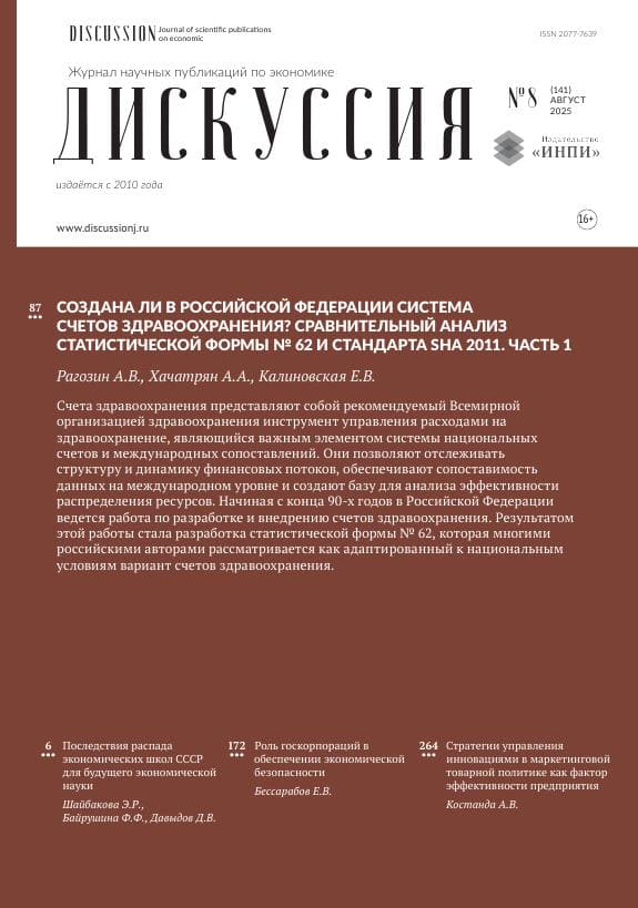 					Показать Том 141 № 8 (2025): ДИСКУССИЯ ЖУРНАЛ НАУЧНЫХ ПУБЛИКАЦИЙ ПО ЭКОНОМИКЕ
				